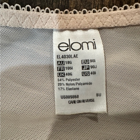Elomi Beautiful Sheer Lace Bra in Nude Color Size 40I - Picture 9 of 9